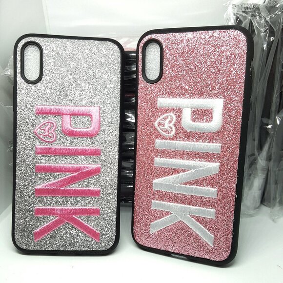 2 Brand New Covers Silver & Pink for Iphone XS (1 Silver and 1 Pink) - Picture 1 of 3